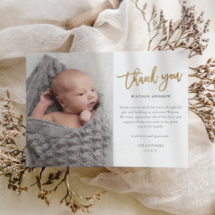 Modern Script Foto Baby Tack Vykort