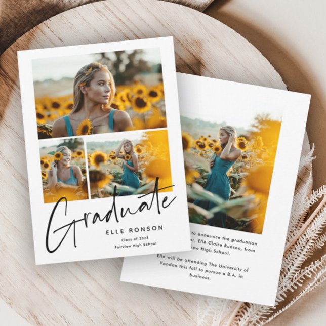 Modern Script Foto Collage Examen Meddelande (Skapare uppladdad)