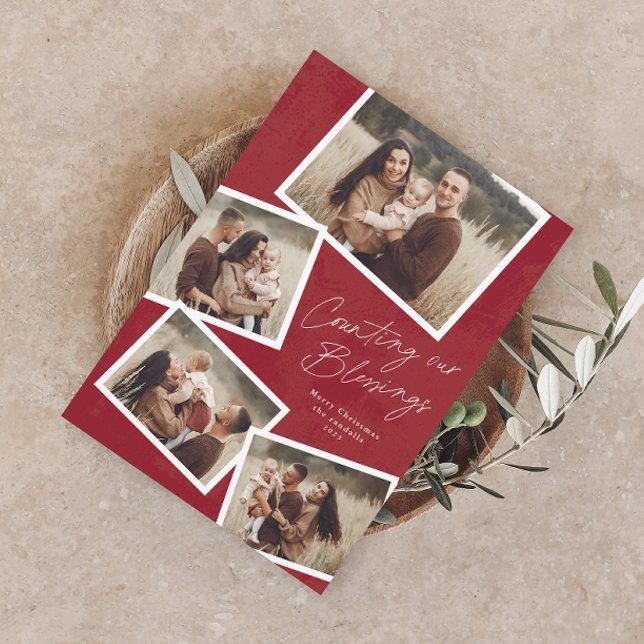 Modern Script Foto Collage Jul religiös Julkort (Skapare uppladdad)