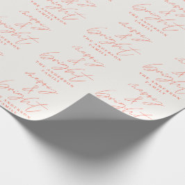 Modern script foto glad & ljus röd jul presentpapper