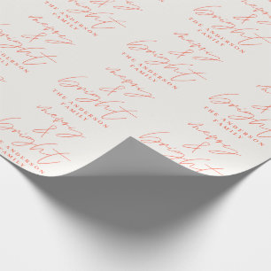 Modern script foto glad & ljus röd jul presentpapper