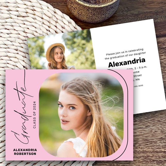 Modern Script Foto Klass 2026 Examenfest Inbjudningar (Skapare uppladdad)