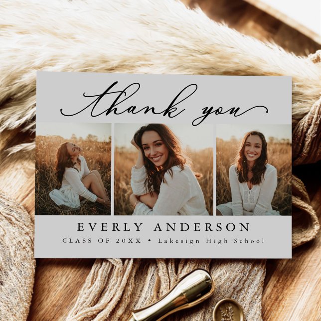 Modern Script Foto Tack för examen Vykort (Skapare uppladdad)