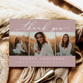 Modern Script Foto Tack för examen Vykort