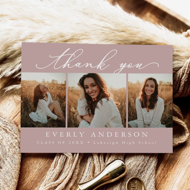 Modern Script Foto Tack för examen Vykort (Skapare uppladdad)