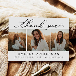 Modern Script Foto Tack för examen Vykort