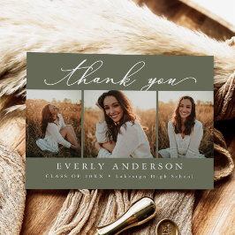 Modern Script Foto Tacksamhet för Examen Vykort