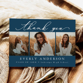 Modern Script Foto Tacksamhet för Examen Vykort