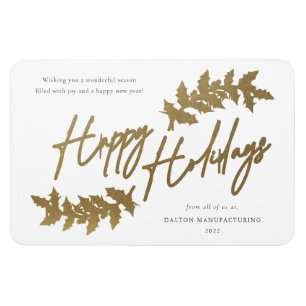 Modern Script Glad helg Business Helgdag Card Magnet