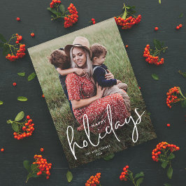 Modern Script God Jul Enkel Foto Julkort