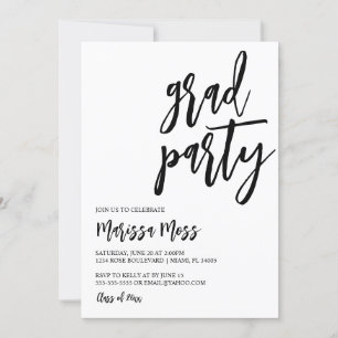 Modern Script Grad Party-inbjudan Inbjudningar