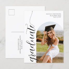 Modern Script Graduate Arch Photo Inbjudan