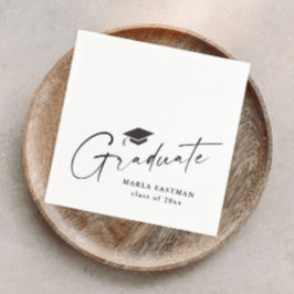 Modern Script Graduate Svart och Vit Examen  Pappersservett