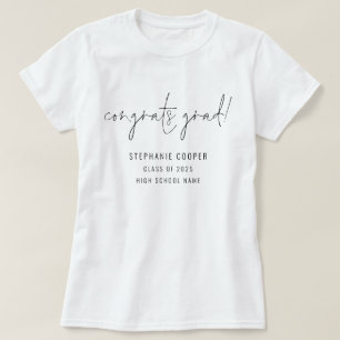 Modern Script Grattis på studenten Namn Examen T Shirt