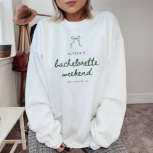 Modern Script Grön Coquette Systerfest Weekend T Shirt