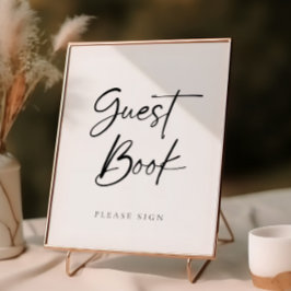 Modern Script Guest Bok Bröllop Poster