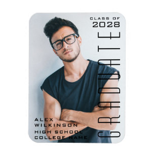 Modern Script Guy Trendig Studenten Photo Magnet