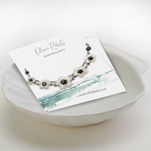 Modern script halskedja armband visningskort visitkort