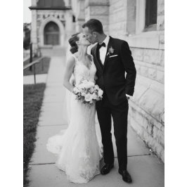 Modern Script Heart 2 Photo Wedding Tack Kort