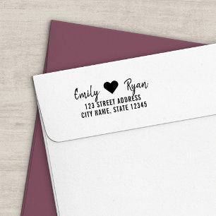 Modern Script Heart-Returadress par Självfärgande Stämpel