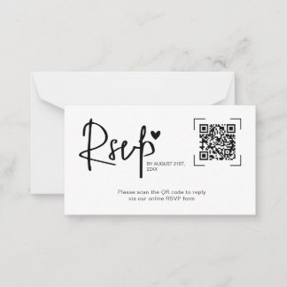 Modern Script Heart Wedding Online RSVP Cards Anteckningskort