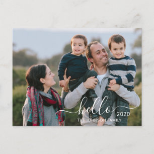 Modern Script Hej Gott nytt år Photo Vykort