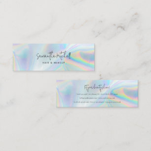 Modern Script Iridescent Salon Makeup Mini Visitkort