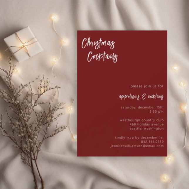 Modern Script-julklapp | Julfest Inbjudningar (Skapare uppladdad)