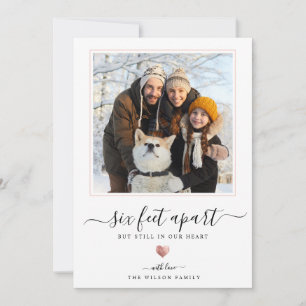 Modern script karantän rose gold hjärta sex fot julkort