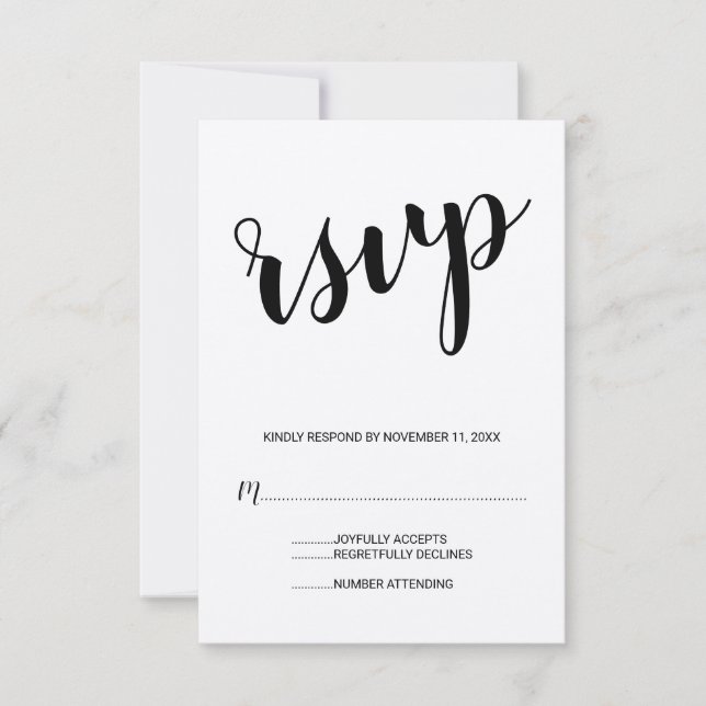 Modern Script Kraft Papper Bröllop OSA (Framsida)