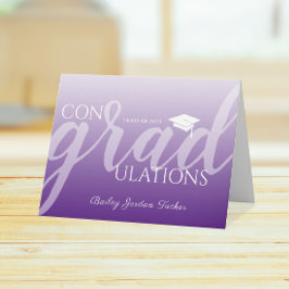 Modern Script Lila Studenten Grattis Kort