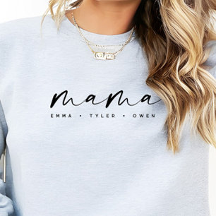 Modern script “Mamma” Barnens namn, Mamma present T Shirt