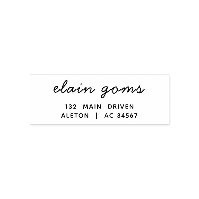 Modern Script | Minimal Elegant Return Address Självfärgande Stämpel (Design)