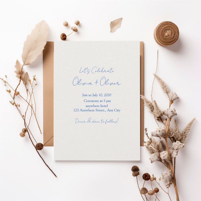 Modern Script Minimalist Wedding Invitation Inbjudningar (Skapare uppladdad)