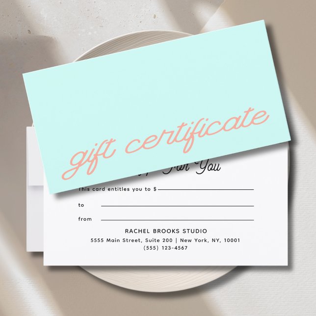 Modern Script Mint Presentbevis (Modern Script Mint Gift Certificate)