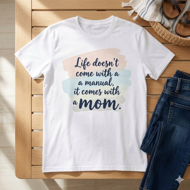 Modern Script Mors Dags Citat Pastell T-shirt (Skapare uppladdad)