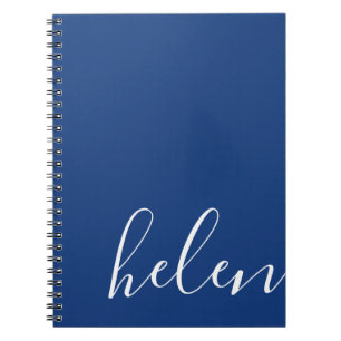 Modern Script Namn Personlig Blue Anteckningsbok