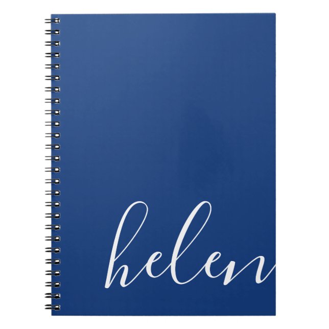 Modern Script Namn Personlig Blue Anteckningsbok (Framsidan)