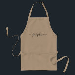 Modern script namn personlig förkläde<br><div class="desc">Att vara värd för en botanisk, självklar workshop? Vad sägs om en matlagningsklass? personlig i ge för dina gäster med ett typsnitt av eleganten som säkert kommer att glädja dem. Prata om den här sofistikerade presentationen. Tips! Om du vill behålla de långa bytena i den sista behållan de små fyrkanterna...</div>