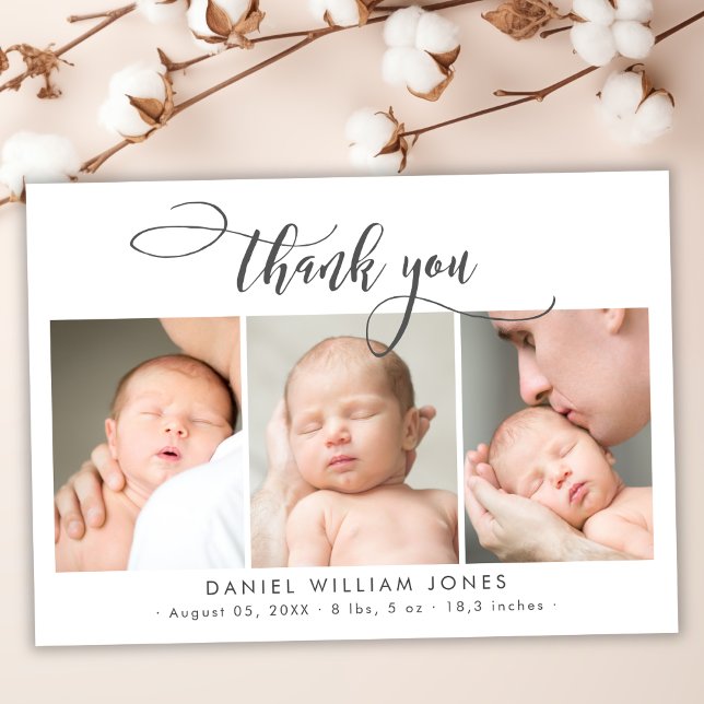 Modern Script Newborn Baby 3 Photo Tack (Skapare uppladdad)