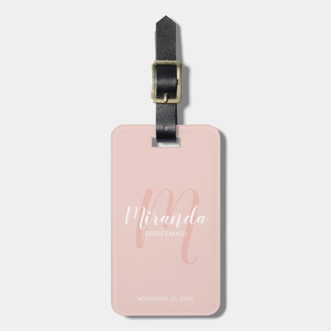 Modern Script Personlig Bridesmaid Bagagebricka (Vertikal Framsida)