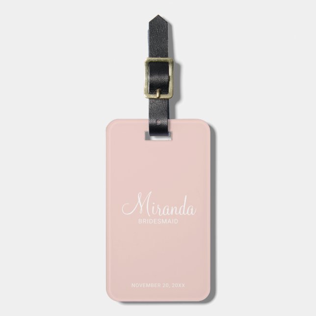 Modern Script Personlig Bridesmaid Bagagebricka (Vertikal Framsida)