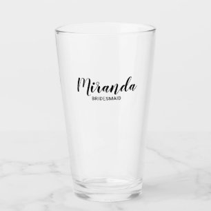 Modern Script Personlig Bridesmaid Glaskopp