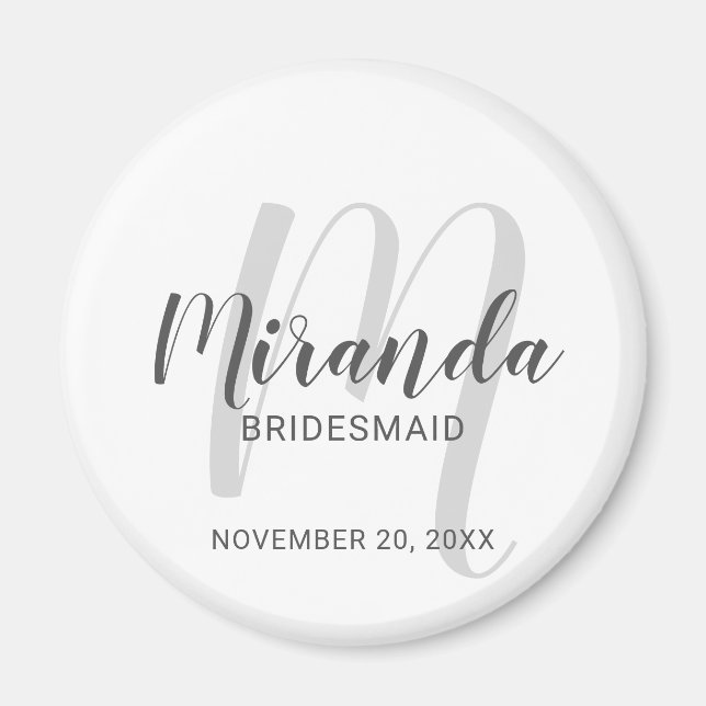 Modern Script Personlig Bridesmaid Magnet (Framsidan)