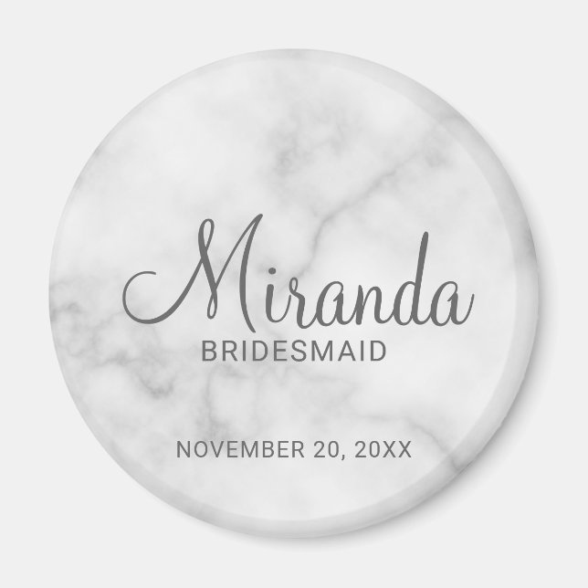 Modern Script Personlig Bridesmaid Magnet (Framsidan)