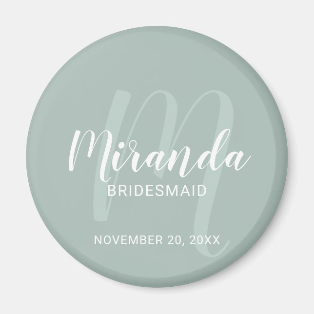 Modern Script Personlig Bridesmaid Magnet (Framsidan)