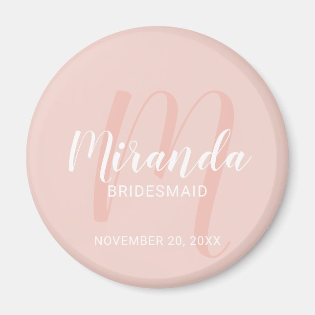 Modern Script Personlig Bridesmaid Magnet (Framsidan)
