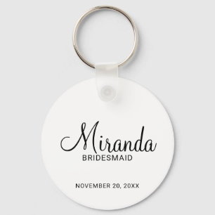 Modern Script Personlig Bridesmaid Nyckelring