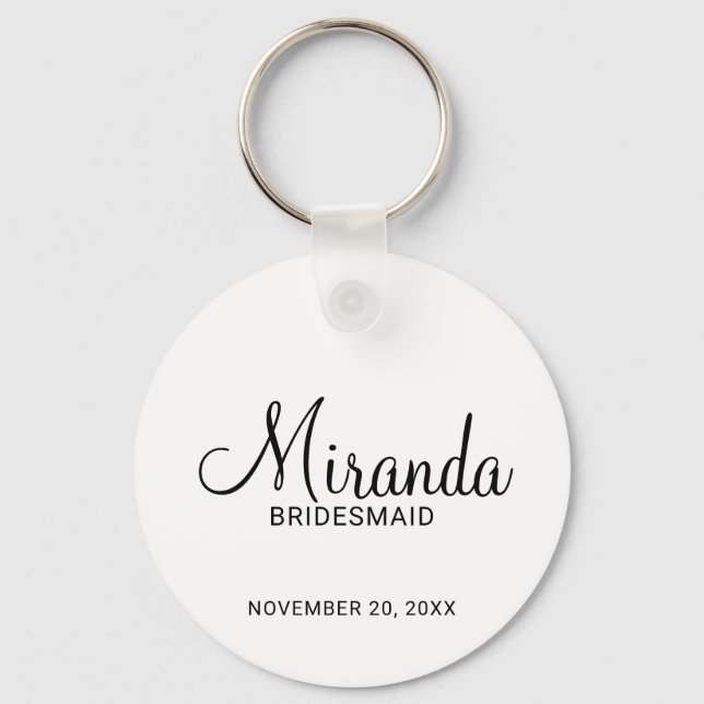 Modern Script Personlig Bridesmaid Nyckelring (Framsida)