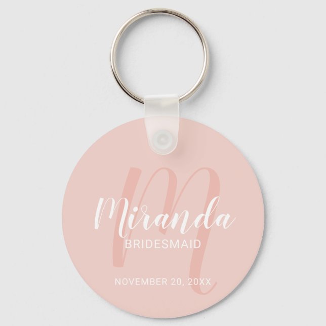 Modern Script Personlig Bridesmaid Nyckelring (Framsida)